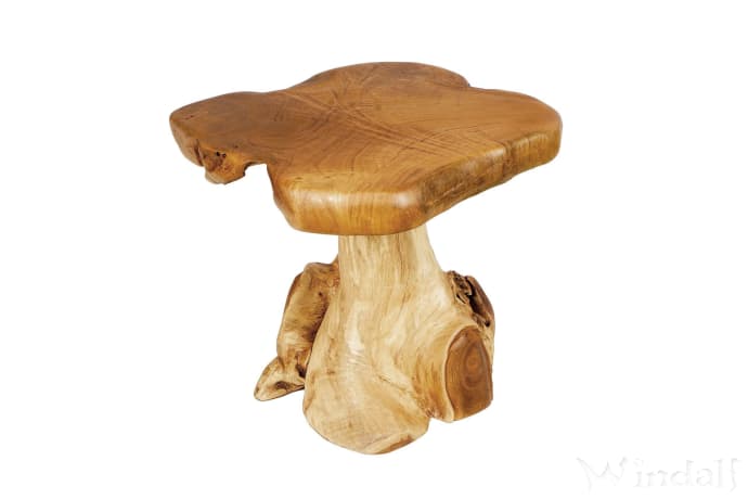 WINDALF Vintage Nachttisch VALENY 58 cm Abstelltisch Balkontisch Handarbeit aus Wurzelholz - Windalf.de