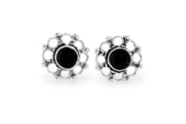 WINDALF Vintage Ohrstecker ZIANA &Oslash; 6 mm Onyx Schmuck Bohemian Ohrringe Silber - Windalf.de