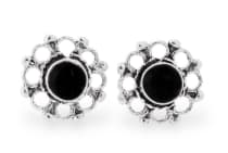 WINDALF Vintage Ohrstecker ZIANA &Oslash; 6 mm Onyx Schmuck Bohemian Ohrringe Silber - Windalf.de