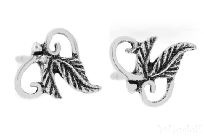 WINDALF Fairy Ohrstecker ALINA Blätter 7 mm Kleiner feenhafter Elfen Ohrschmuck Silber - Windalf.de