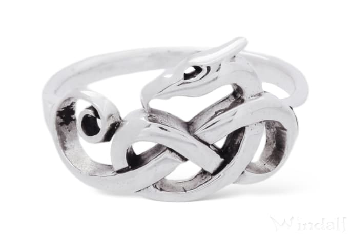 WINDALF Wikinger Silberring DRAGON 10 mm Unendlichkeits-Knoten Silber WINDALF Wikinger Silberring DRAGON 10 mm Unendlichkeits-Knoten Silber - Windalf.de