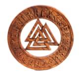 WINDALF Wikinger Holzbild VALKNUT Ø 30 cm Skandinavisches Wandrelief mit Runen Handarbeit Holz WINDALF Wikinger Holzbild VALKNUT Ø 30 cm Skandinavisches Wandrelief mit Runen Handarbeit Holz - Windalf.de