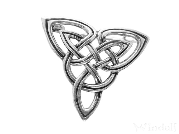 WINDALF Schmuck Fibel TRISANA 3 cm Keltische Dreiheit Brosche Silber - Windalf.de