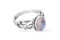 WINDALF Damen Ring HOPE 10 mm Mondstein Zarte Ornamentik Silber - Windalf.de