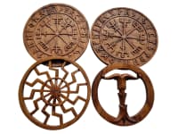 4er Wanddeko Set ~ DARIA ~ Holzbilder - 2. Wahl Artikel - Handarbeit aus Holz - Windalf.de