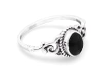 WINDALF Damen Ring ZOE 8 mm Onyx Zarte Ornamentik Silber - Windalf.de