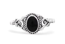 WINDALF Damen Ring ZOE 8 mm Onyx Zarte Ornamentik Silber - Windalf.de