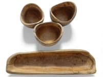 4er Holzdeko Set ~ HATI ~ Holzschale - 2. Wahl Artikel - Handarbeit aus Holz - Windalf.de