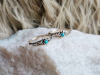 WINDALF Zarter Damen Ring NAIRNE 5 mm T&uuml;rkis Mittelalter Schmuck Bronze - Windalf.de