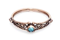 WINDALF Zarter Damen Ring NAIRNE 5 mm T&uuml;rkis Mittelalter Schmuck Bronze - Windalf.de