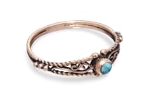 WINDALF Zarter Damen Ring NAIRNE 5 mm T&uuml;rkis Mittelalter Schmuck Bronze - Windalf.de