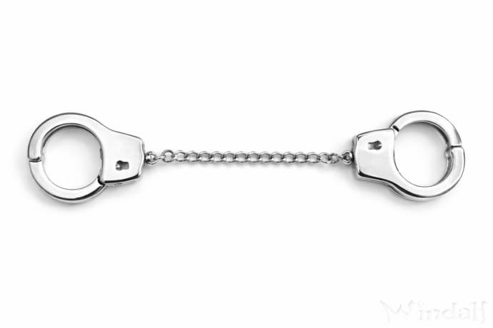 WINDALF Schl&uuml;sselanh&auml;nger Handschellen 14 cm Hochglanz Silber Metall - Windalf.de