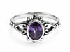 WINDALF Damen Ring FIONA 11 mm Amethyst Herz-Spiralen und Silberkugeln Silber - Windalf.de