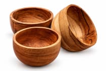 WINDALF 3er Holzschalenset BILBO WINWOOD &Oslash; 5 cm Gew&uuml;rzschale Dipschale Saucenschale Handarbeit aus Holz - Windalf.de