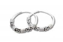 WINDALF Vintage Silber-Creolen OXANA 20 mm Wikinger Ohrschmuck Ornamente Handarbeit Silber - Windalf.de