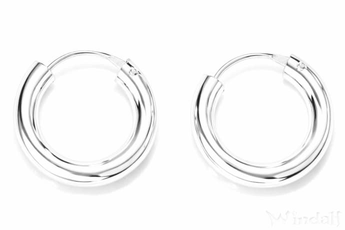 WINDALF Bohemian Creolen ALICIA &Oslash; 12 mm Klassisches Design Silber - Windalf.de