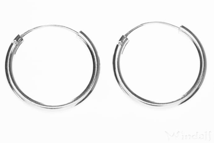 WINDALF Glatte Creolen ALEXA 18 mm Vintage Ohrschmuck Silber - Windalf.de