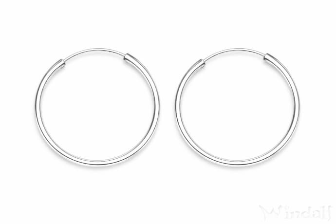 WINDALF Glatte Creolen ALEXA 18 mm Vintage Ohrschmuck Silber - Windalf.de