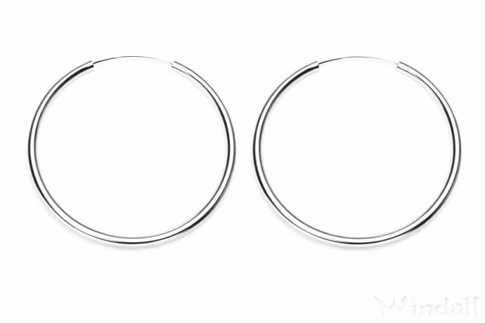 WINDALF Gro&szlig;e Silber Damen Creolen KALINA 40 mm Klassisches Design Hochglanz - Windalf.de