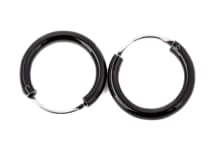 WINDALF Schwarze Silber Creolen DAMIAN 14 mm Gothic Schmuck - Windalf.de