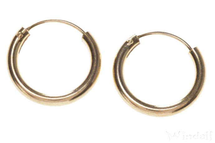 WINDALF Vergoldete Schmuck Creolen NINA 14 mm Klassisch Hochglanz Silber - Windalf.de