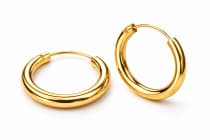 WINDALF Vergoldete Schmuck Creolen NINA 14 mm Klassisch Hochglanz Silber - Windalf.de