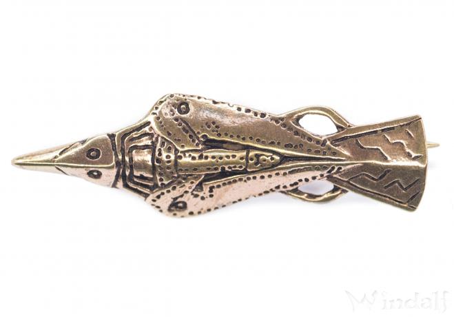WINDALF Wikinger Rabenfibel MUNIN 4.5 cm Mittelalter Schmuck-Brosche Bronze - Windalf.de
