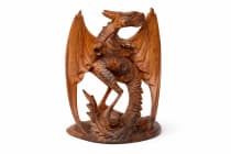 WINDALF Dekofigur Drache SEPTORIX 21 cm Drachen-Skulptur Handarbeit aus Holz - Windalf.de